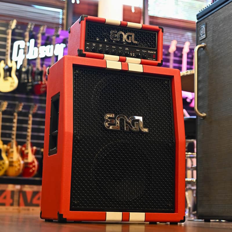 Engl E633 EE212VB Pro-40th Fireball 25 40th Anniversary 2-Channel 25-Watt Guitar Amp Head + Cabinet from 2024 in racing Red Bild 1