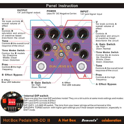 Hot Box HB-DD Dual Drive II V4 Overdrive + Dist + High Gain +4 Togl Marshall Bluesbreaker KOT Tone image 9