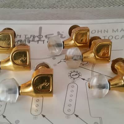 Fender John Mayer BLK Black 1 Schaller German Original Tuners Gold Pearl image 1