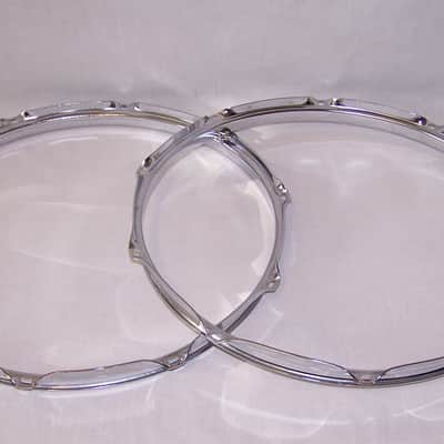Immagine 14" Chrome Over Steel 10 Lug Triple Flanged Snare Drum Hoop Set - 6