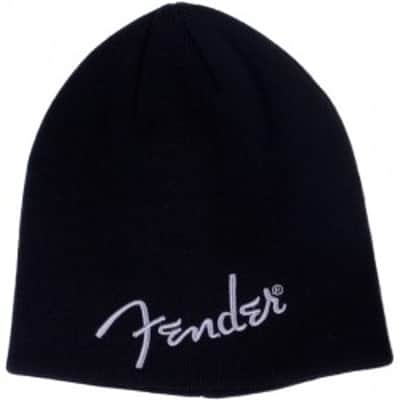 Fender #9106111706 Script Logo Beanie Black Hat image 1