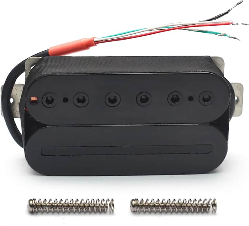 Guitar Alnico 2 Neck Electric Guitar Humbucker Blade/Hex Screw Adjusting Dual Coil Guitar Pickup with 4 Conduct Cable/Coil Splitting Black (Neck Pickup) image 1
