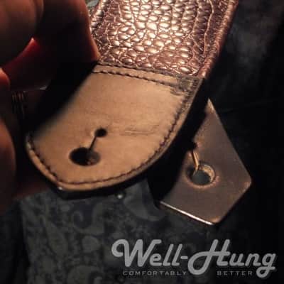 Well-Hung Jabberwock 3" padded leather Guitar Strap 2020 Warmbrownyred image 8