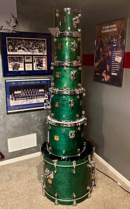 Yamaha Maple Custom 1992 - Turquoise/ Emarald Green image 1