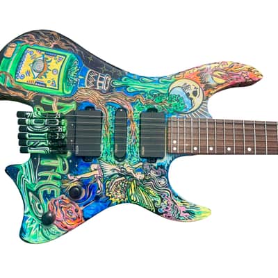 One Off BootLegger Guitar Absinthe Green Fairy 2025 - Custom Art California Build image 7