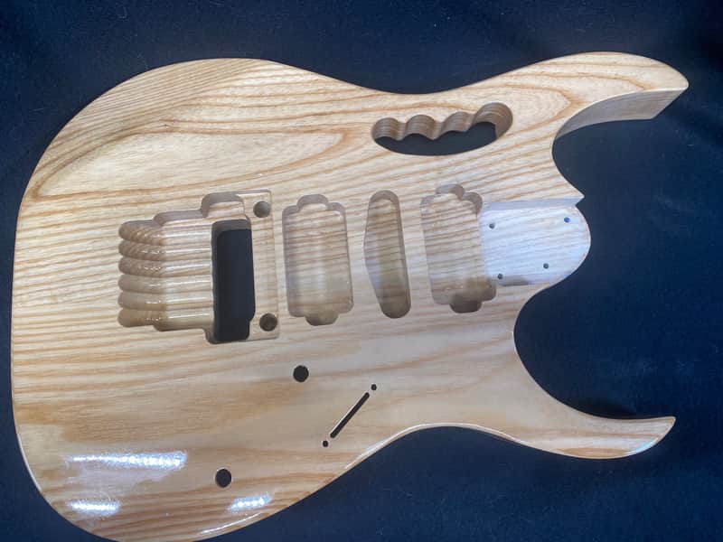 Finished Ash 6 string Jem style guitar body, HSH, AANJ, front route- RB221 image 1