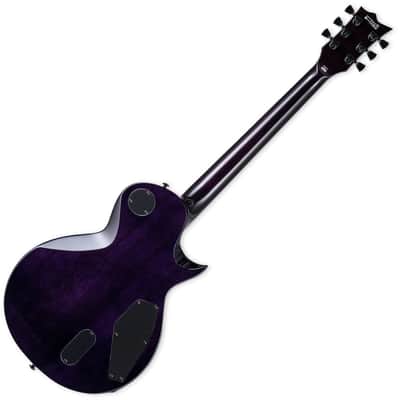 ESP LTD EC-1000QM See Thru Purple Sunburst Lefty Guitar B-Stock image 2