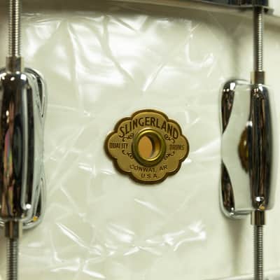 Slingerland Conway 6.5x14 White Marine Pearl Radio King Snare Drum image 9