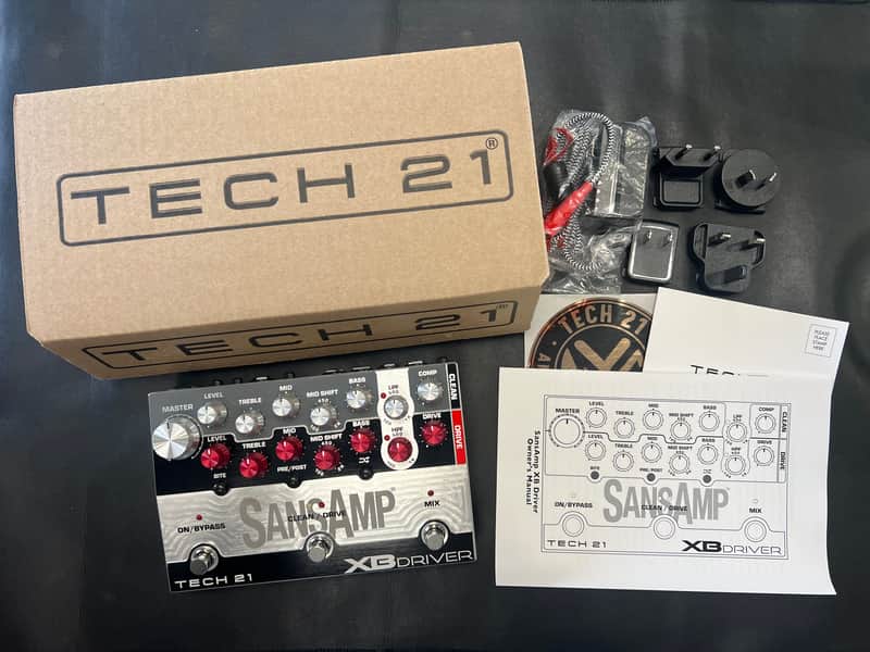 Tech 21 XBDR XB Driver SansAmp bass preamp + DI pedal 2024 - black/silver- New! image 1