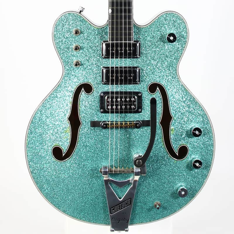 2015 Gretsch USA Custom Shop STEPHEN STERN G6136-CS DC Double Cut White Falcon Turquoise Sparkle 3-Pickup ONE-OFF! image 1
