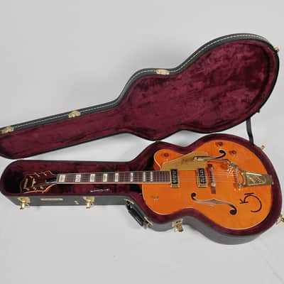 Gretsch 2024 Vintage Select Edition '55 Chet Atkins Hollow Body with Bigsby, Vintage Orange Stain Lacquer w/ OHSC, Used image 7