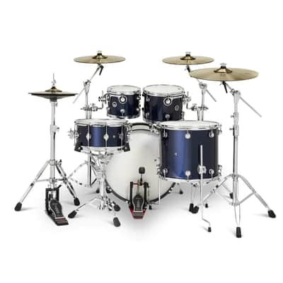 DW DWe 5pc Complete Electronic/Acoustic Drum Set w/Roland V71 Midnight Blue Metallic image 2