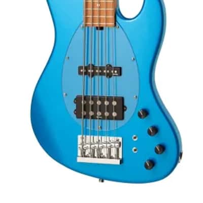 Sadowsky MetroExpress 21-Fret Vintage M/J Bass, Roasted Maple Fingerboard, 5-String - Solid Ocean Blue Metallic High Polish image 3