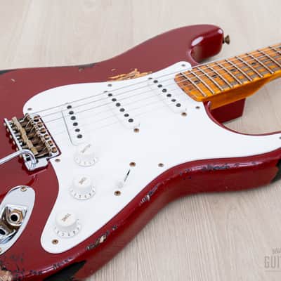 2024 Fender Custom Shop Limited Edition 1954 Stratocaster 70th Anniversary Heavy Relic, Cimarron Red Over Two-Tone Sunburst image 6