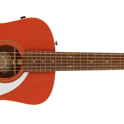 Fender Malibu Player, Walnut Fingerboard, White Pickguard - Fiesta Red image 8