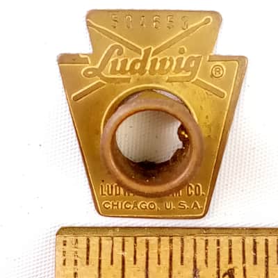 Ludwig #504653 Keystone Badge 1967 Brass Vintage Snare/Tom/Bass Drum +OG Grommet image 1