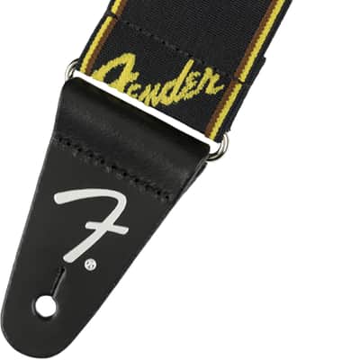 Fender 2" Weighless Monogram Strap Black/Yellow/Brown image 2