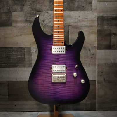 Schecter C-1 Standard Plus Transparent Purple Burst Electric Guitar (3935) image 2
