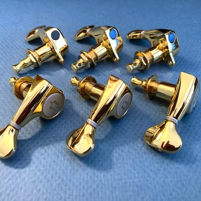 Natasha Guitars 1:18 Gold Tuner Set 3L x 3R • Removed from brand-new Natasha OM7 to replace with 1:21 Gotohs • FREE ship! image 5