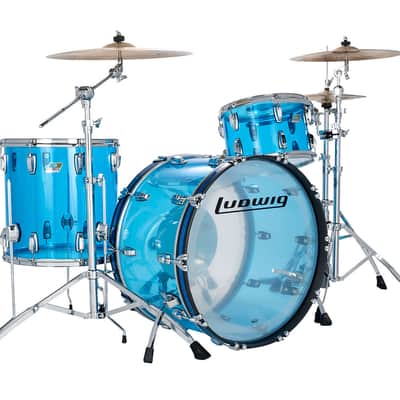 Ludwig Vistalite Pro Beat 3pc Shell Pack w/ 24" Kick - Blue - Used image 1
