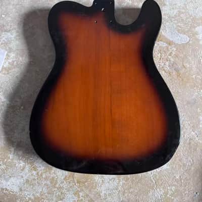 Left Handed Alder Wood Tele Telecaster Style Guitar Body in Sunburst image 2