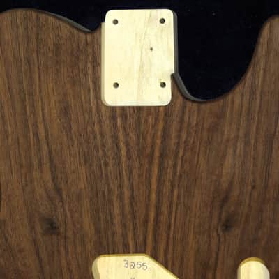 Figured Black Walnut Top \ Aged Aspen Telecaster Tele Body 4lbs 7oz #3255 USA IMPORT CHARGES INCLUDED image 3