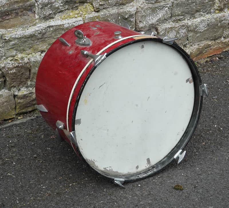 Sonor Vintage Teardrop Era 20" Bass Kick Drum, Western Germany 1960s - Red Sparkle image 1