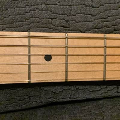 CUSTOM WARMOTH MAPLE STRAT / STRATOCASTER (BEE / BUMBLEBEE) BLACK-HEADSTOCK LOADED NECK image 2