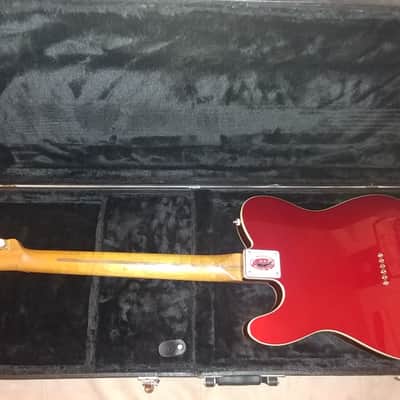 Custom Built 2021 Fender Tele Telecaster Thinline Roasted Maple Cherry Red Metallic w/White Binding image 11