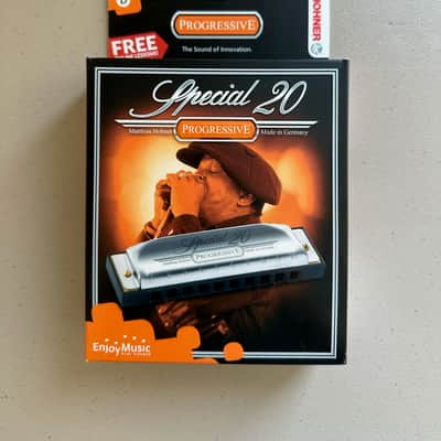 Hohner 560PBX-D Progressive Series 560 Special 20 Harmonica - Key of D 2010s - Silver image 1