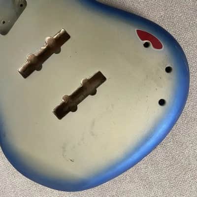 Blue Burst 4 String Electric Bass Basswood Body DIY Project image 3