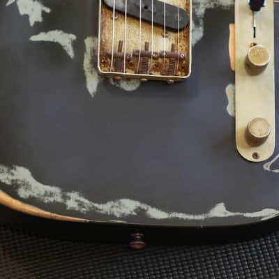 2007 Fender Artist Series Joe Strummer Telecaster MIM Electric Guitar Black Relic + OHSC image 5