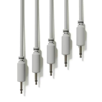 ExcelValley [Grey | 20 cm - 7.87"] 5-Pack - Mono Modular Patch Cables Eurorack Synthesizer image 1