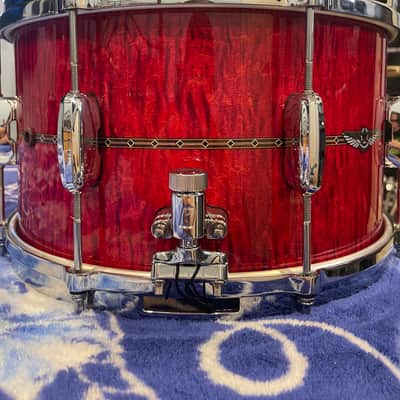 Tama Star Maple - Raspberry Curly Maple 8x14 Snare image 3