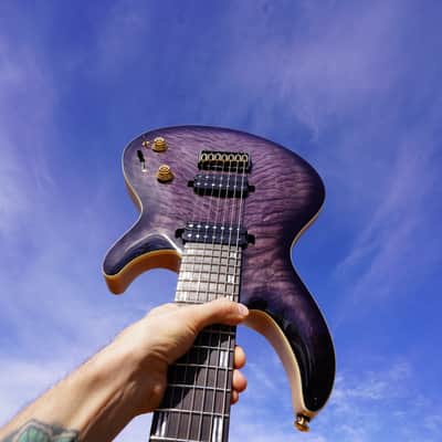 ESP LTD SIGNATURE SERIES JR-7 Javier Reyes Faded Blue Sunburst 7-String Electric Guitar w/Case NOS image 9