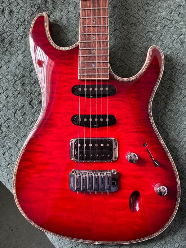 Ibanez SA360QM-TRB Standard with Rosewood Fretboard 2013 - 2017 - Transparent Red Burst image 1