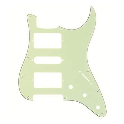 11-Hole HSH Strat Pickguard (Square Corner) - 4-Ply Blue Pearl image 10