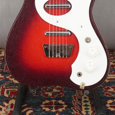 Silvertone 1457 guitar w case amp1960s - Red Sparkle image 13