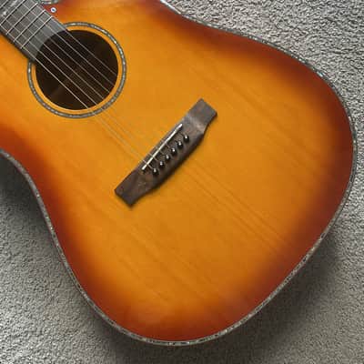 Sunburst 41 Inch Acoustic Guitar, Spruce Mahogany Body, Abalone Inlay Binding, Rosewood Fingerboard Neck image 3