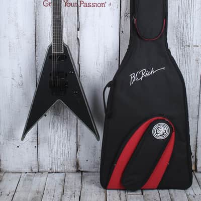 BC Rich JR V Extreme Electric Guitar with Floyd Rose Matte Black with Gig Bag image 2