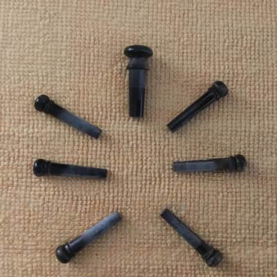 NOS Vintage Snakewood Bridge /End Pin set for Iconic and Boutique  Acoustic  guitars -Dark Gray image 2