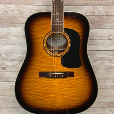 Used Washburn D-10QSB Acoustic Guitar Tobacco Sunburst image 1