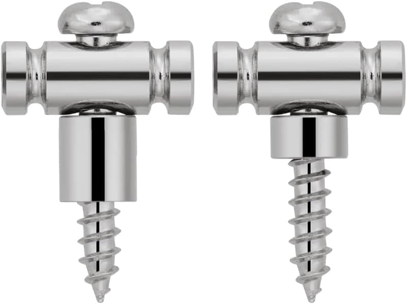 Set of 2 Stainless Steel Barrel Guitar String Guides Stainless String Retainers String Trees with two Short and two Tall Spacers image 1