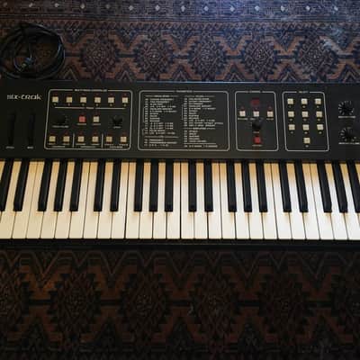Sequential Six-Trak 49-Key 6-Voice Polyphonic Synthesizer 1984 - 1985 - Black with Wood Sides image 1