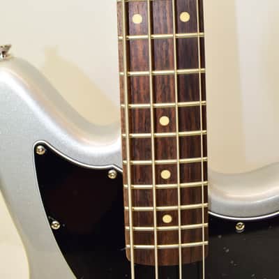 2017 Squier Vintage Modified Jaguar Bass Special SS, Silver image 6