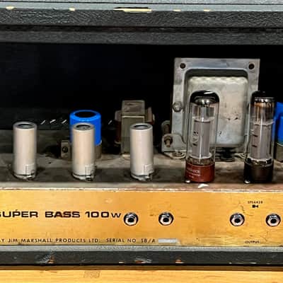 1969 Marshall Super Bass 100 Watt Head Metal Panel image 7