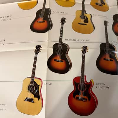 Gibson B.B King Poster Brochure 1994 J-200 SJ-45 100 Xtra 30 blues King L – 00 gospel hummingbird Everly Brothers dove Chicago cutaway image 6