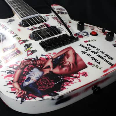 Custom Painted and Upgraded Jackson Dinky JS22 - Aged and Worn With Graphics image 17