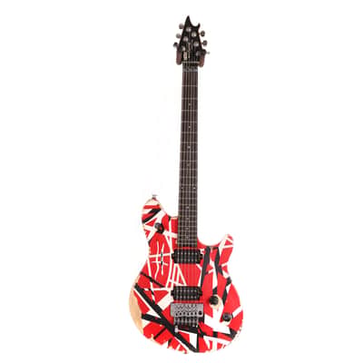 EVH Limited Edition Wolfgang Special Striped Series Red Black and White Aged image 3