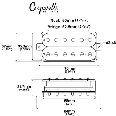 Carparelli Paf Style Alnico 5 Humbuckers Set Silver Nickel Plate ZEBRA image 2